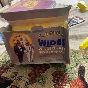 Vintage Camel Wides Promo Windbreaker Adult Xl Tyvek Yellow Jacket With Box